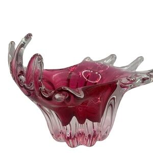 Art Glass Vintage bowl, red/cranberry color, by Egermann, Czech Republic.